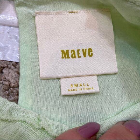 Maeve Anthro Green Cascade Tiered Shell‎ Blouse Size Small - Picture 9 of 14